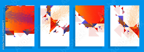 Abstract background creative cover set. Can be used for Collage page, greeting card, invitation, brochure brush strokes style, banner idea, book cover, booklet print, phone case print, Eps10 vector.