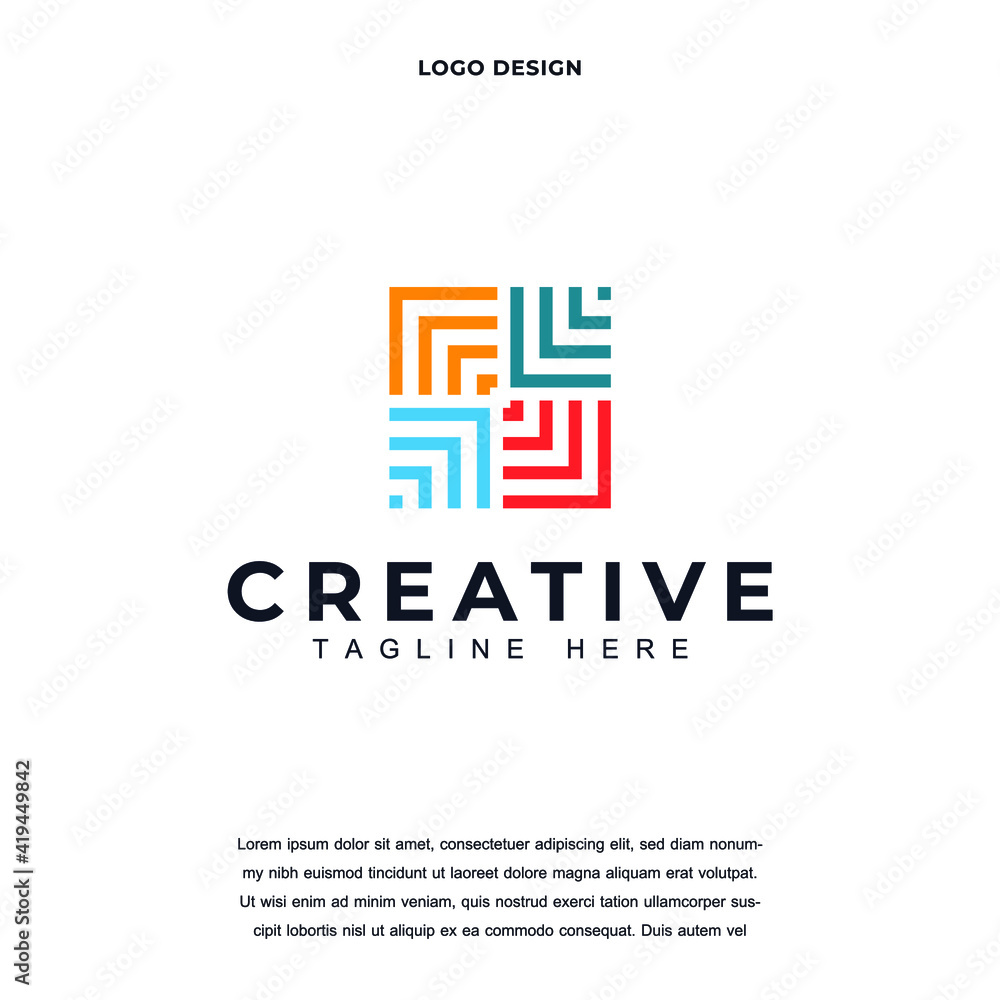 Creative abstract colorful icon logo design color editable vector illustration
