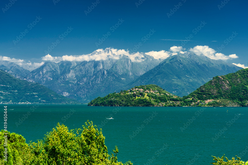 The lake of Como (Lario) at Musso, Italy
