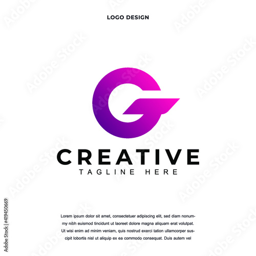 Creative Letter G icon logo design vector illustration. Alphabet letter G logo design color editable