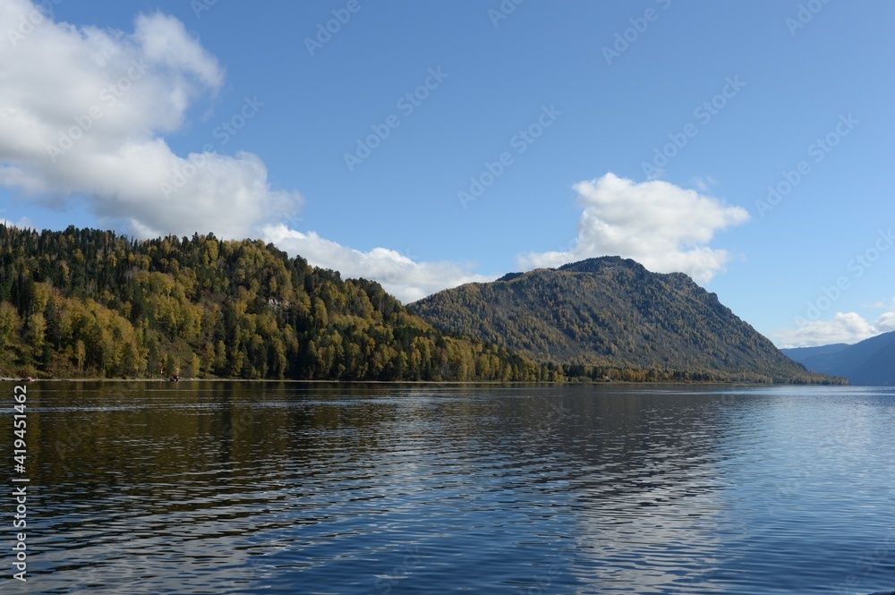 Autumn on Lake Teletskoye. Altai Republic. Western Siberia