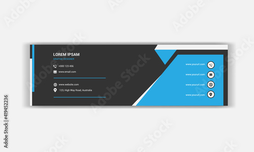 Email signature vector design template.