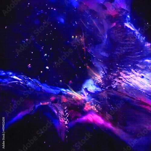Blue purple nebula with stars. Space background. Science fiction backdrop. Fantastic cosmic wallpaper. Vector illustration. EPS 10.