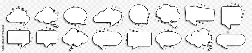 Vector speech clouds chat bubble icon. Vector illustration - obrazy, fototapety, plakaty 