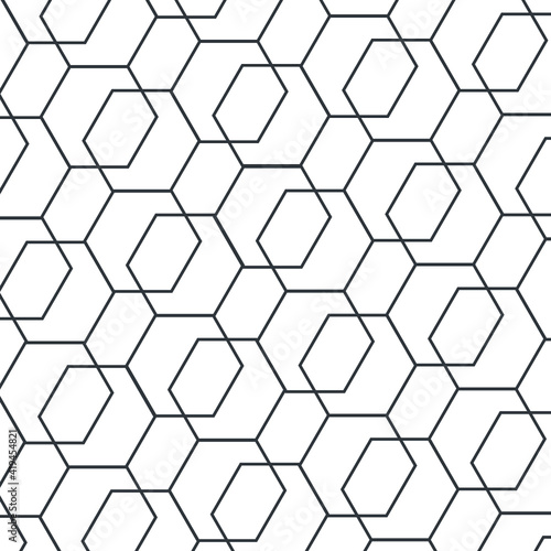 black line pentagon pattern with white background-vector © Mika