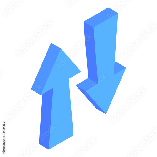  An icon of arrows in isometric style