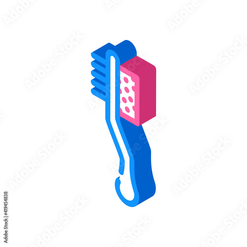 brush and callus remover isometric icon vector illustration