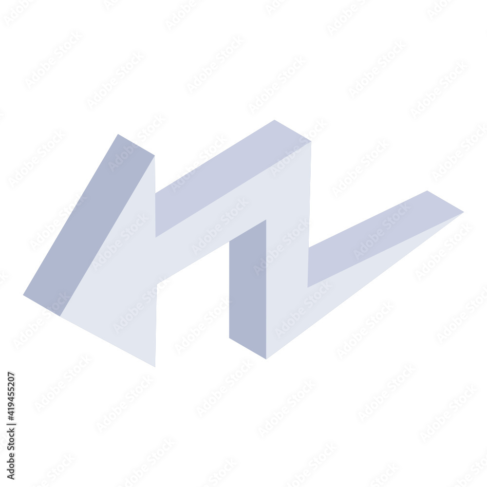 An icon of arrows in isometric style
An icon of arrows in isometric style