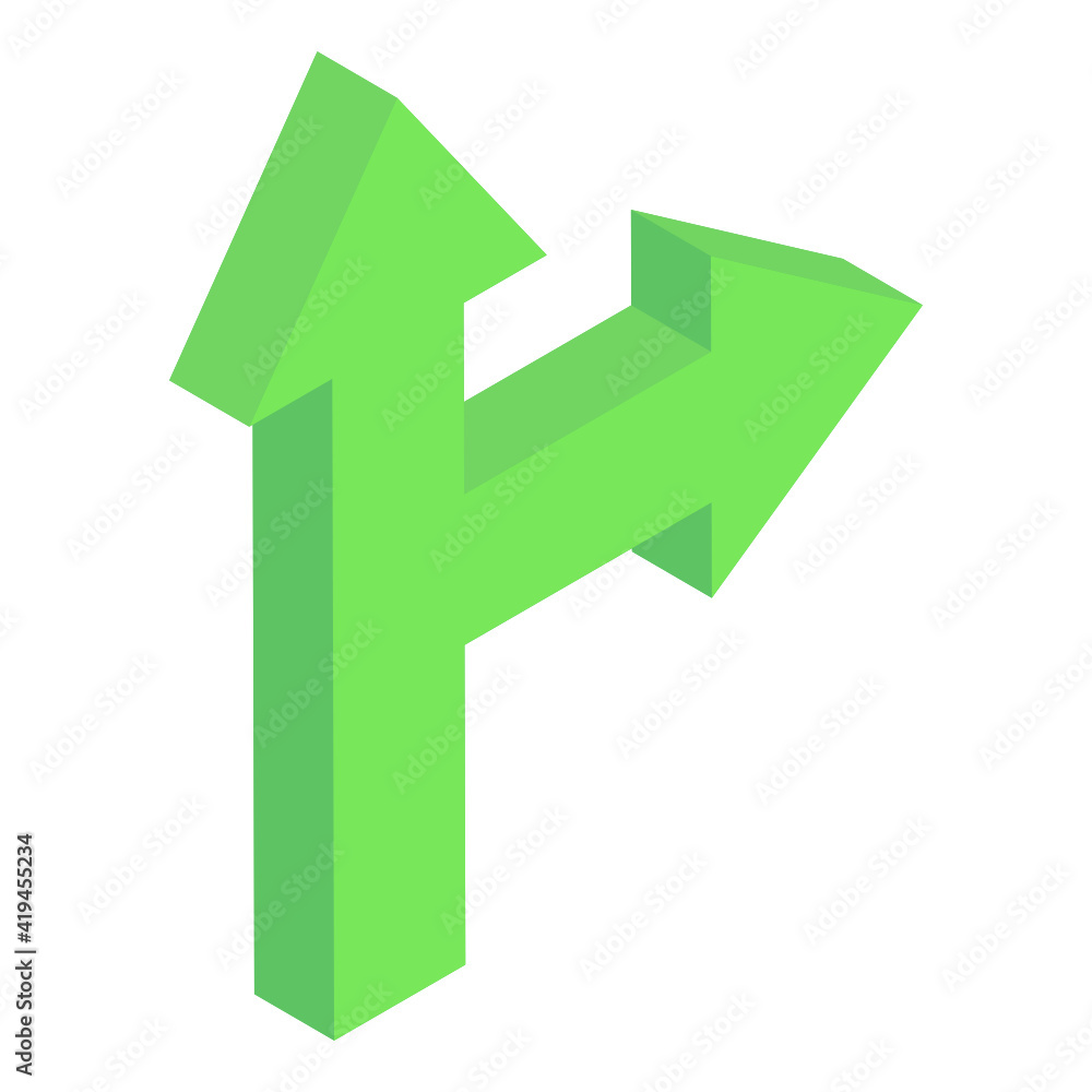 An icon of arrows in isometric style
An icon of arrows in isometric style