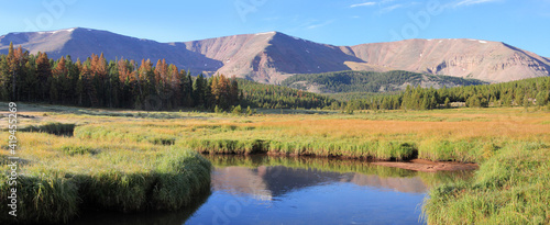 Fotografía panorama meadow stream in the high Uintas wilderness area in Utah