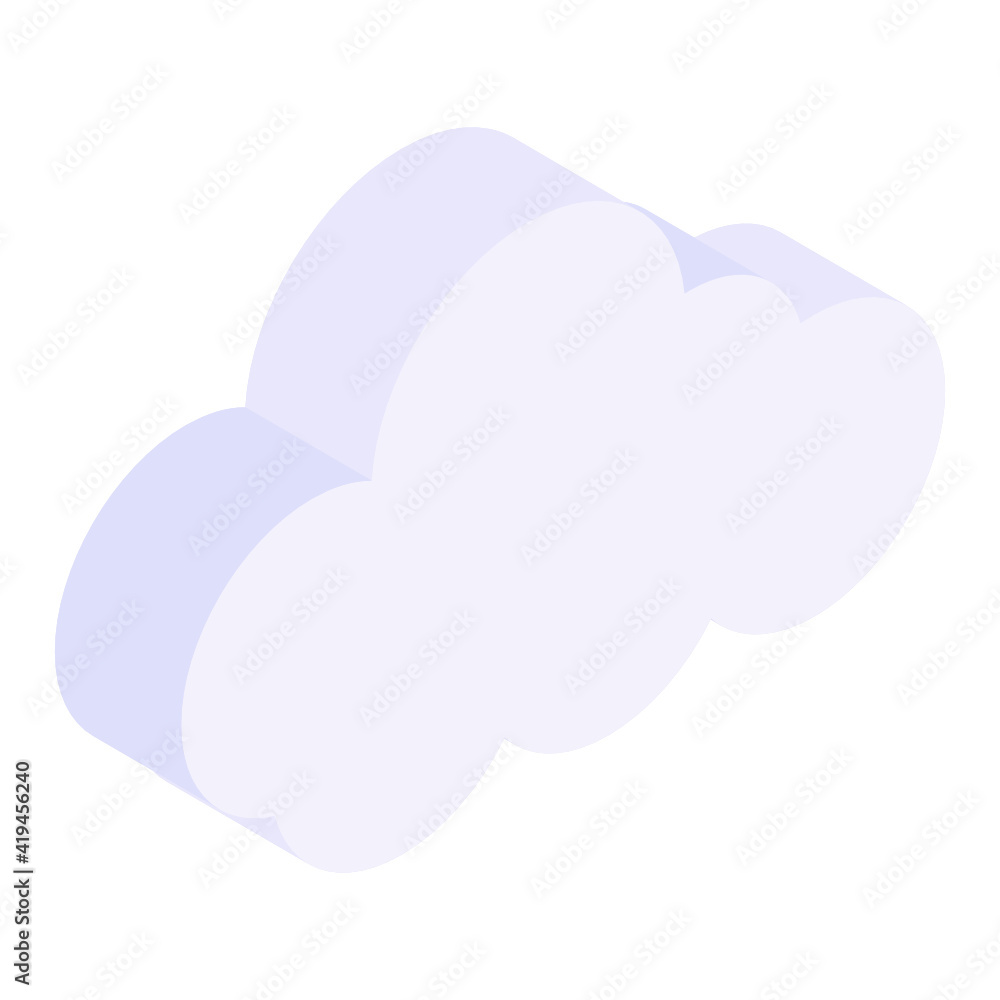 Cloud with drops denoting isometric icon of raining
Cloud with drops denoting isometric icon of raining