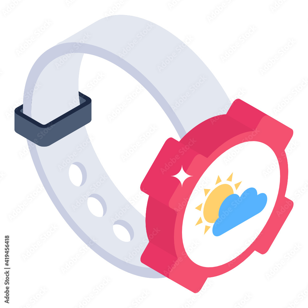 Smartwatch weather tracker icon in isometric design
Smartwatch weather tracker icon in isometric design