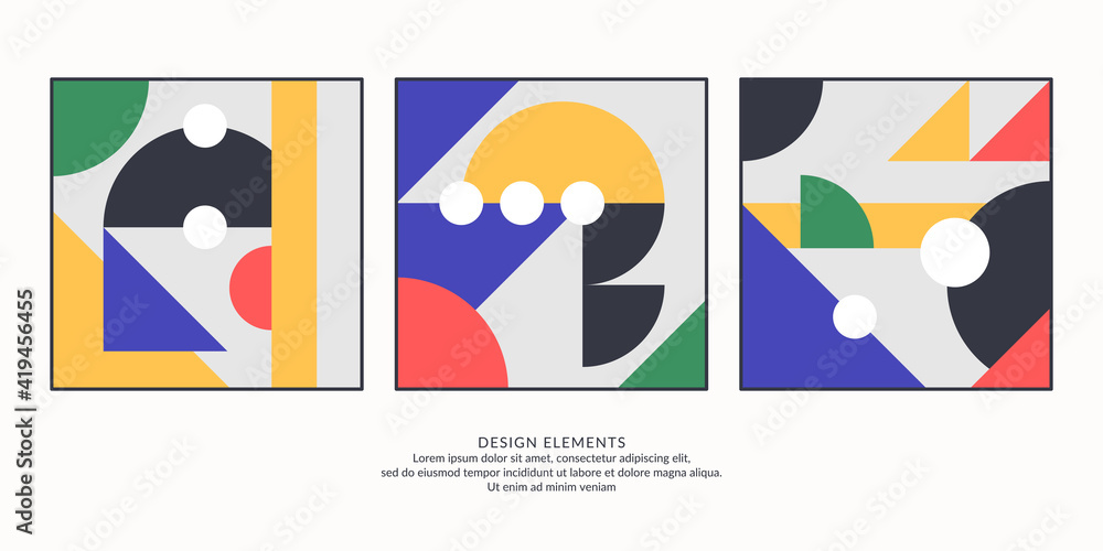 Abstract elements in retro style, a template for your design.