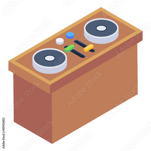 
Dj mixer isometric style icon, editable vector  

