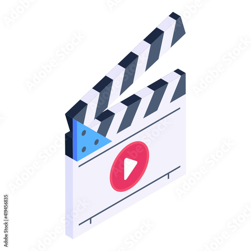 
Clapperboard isometric icon, action concept

