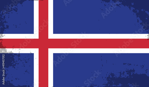 Flag Of Iceland - Grunge