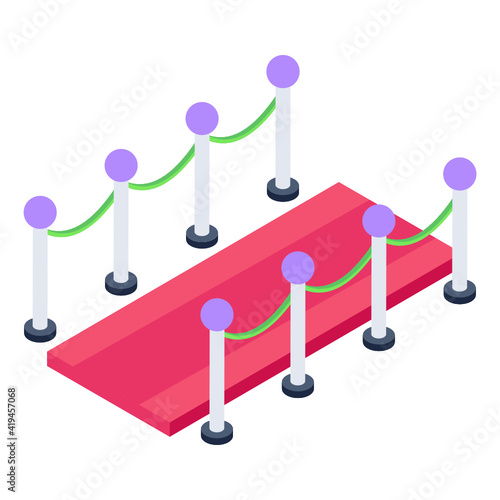
An isometric design icon of vip entrance 

