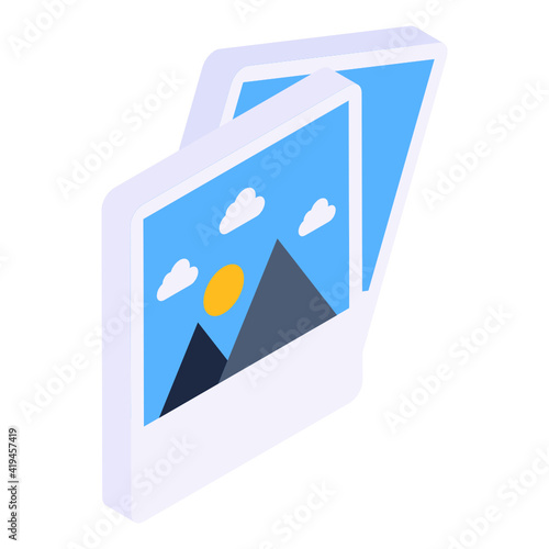 
Pictures isometric style icon, photography 

