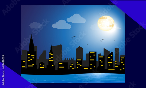 city at night illustration