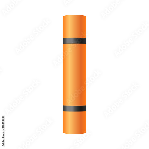 Template of rolled folded mat for yoga realistic vector illustration isolated.