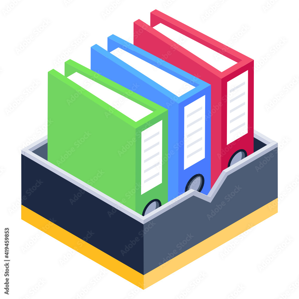 Files rack isometric design trendy icon
Files rack isometric design trendy icon