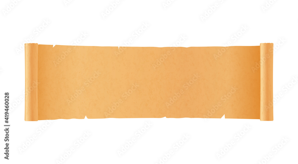 Scroll of ancient or medieval parchment realistic vector illustration isolated. Scroll of ancient or medieval parchment realistic vector illustration isolated.