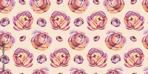 watercolor pattern large and small flowers