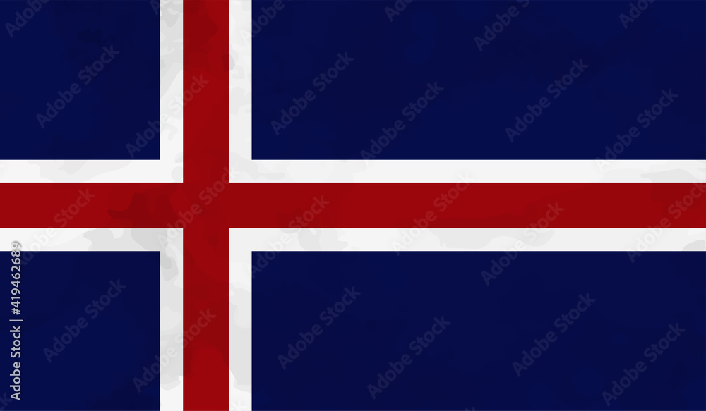 Fototapeta premium Flag Of Iceland - Grunge