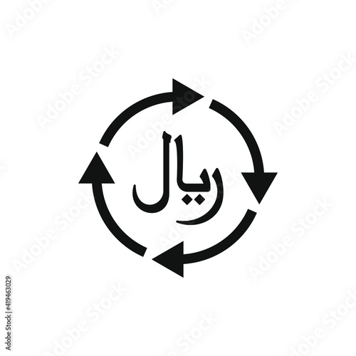 Velocity of money. Rial currency circulation icon concept isolated on white background. Vector illustration