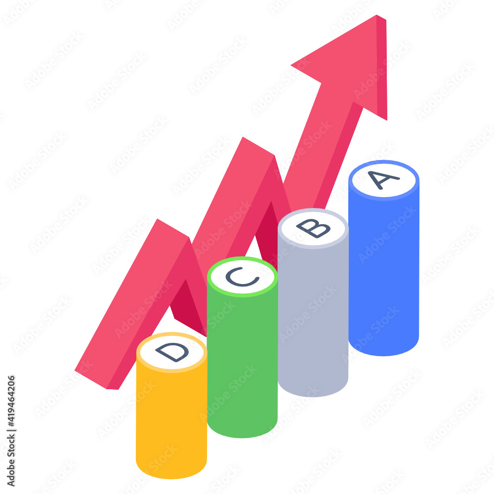A growth graph isometric icon design
A growth graph isometric icon design