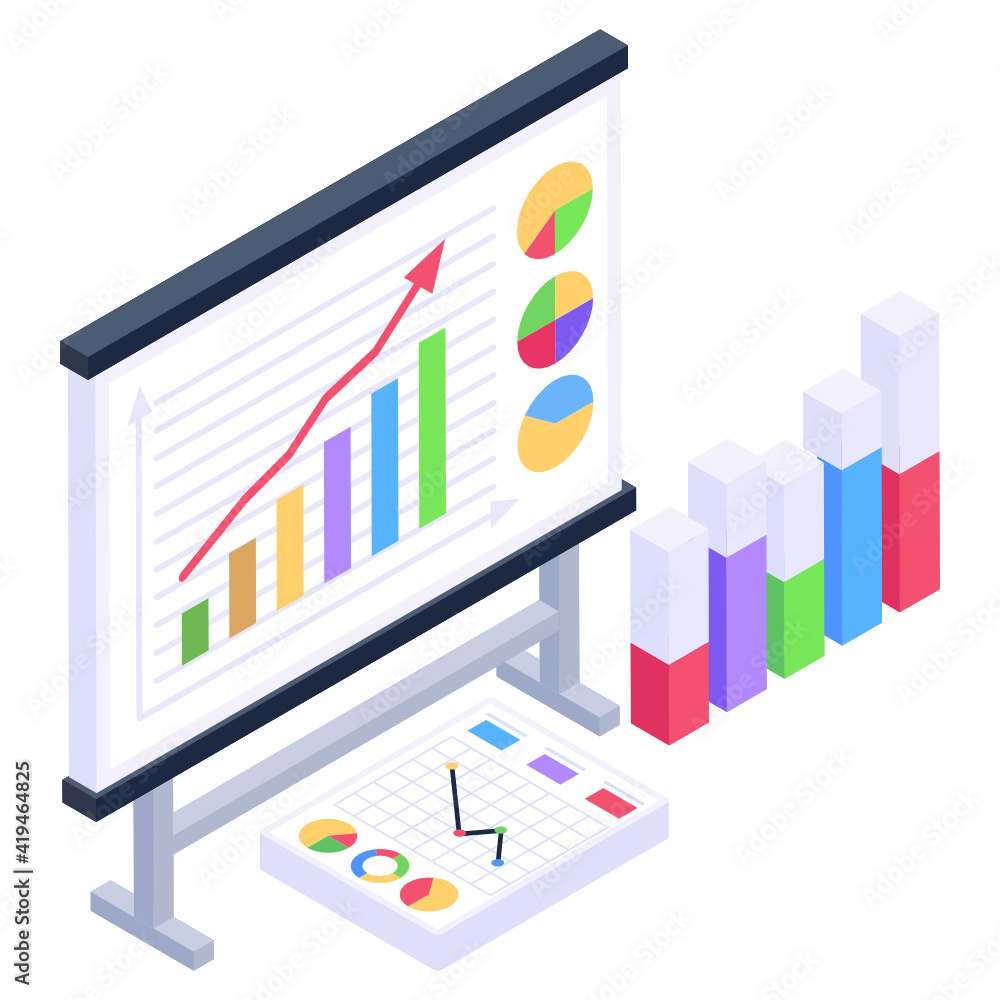 Online business report icon, isometric design of data visualization
Online business report icon, isometric design of data visualization