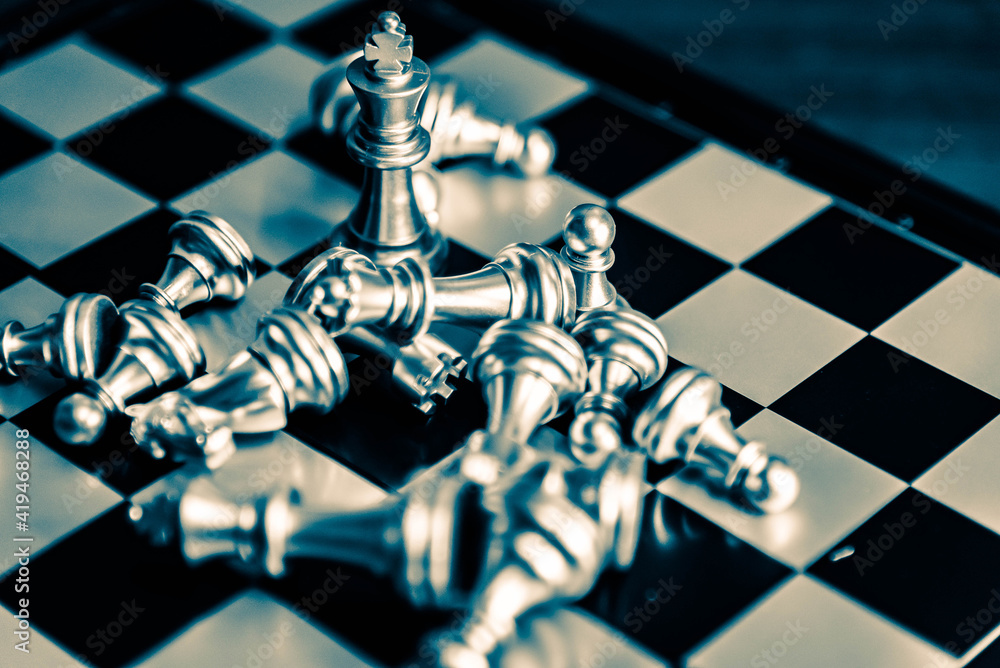 In the world of business, a chess piece symbolizes strategic