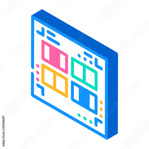 prefabricated printing catalogs isometric icon vector illustration