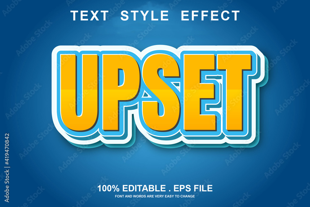 upset text effect editable