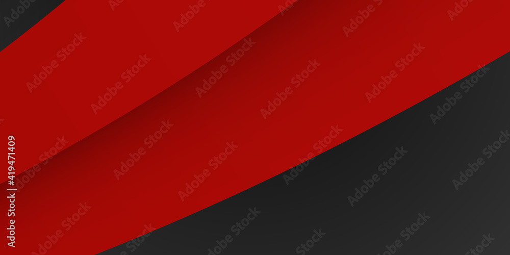 High contrast red and black glossy stripes. Abstract tech graphic banner design. Vector corporate background. Abstract black grey metallic overlap red light hexagon mesh design modern luxury banner High contrast red and black glossy stripes. Abstract tech graphic banner design. Vector corporate background. Abstract black grey metallic overlap red light hexagon mesh design modern luxury banner