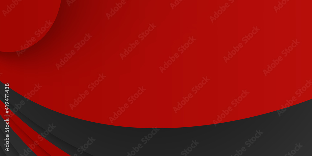 High contrast red and black glossy stripes. Abstract tech graphic banner design. Vector corporate background. Abstract black grey metallic overlap red light hexagon mesh design modern luxury banner High contrast red and black glossy stripes. Abstract tech graphic banner design. Vector corporate background. Abstract black grey metallic overlap red light hexagon mesh design modern luxury banner
