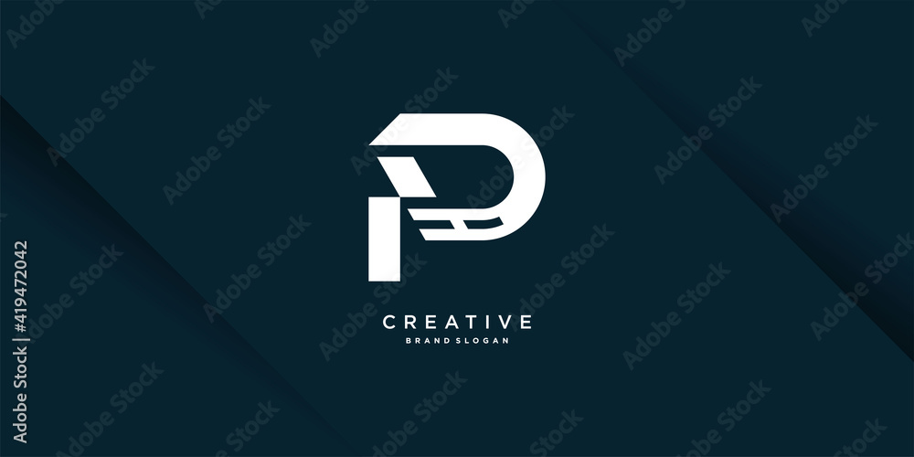 Letter P logo template with modern creative unique concept premium vector part 4 Letter P logo template with modern creative unique concept premium vector part 4