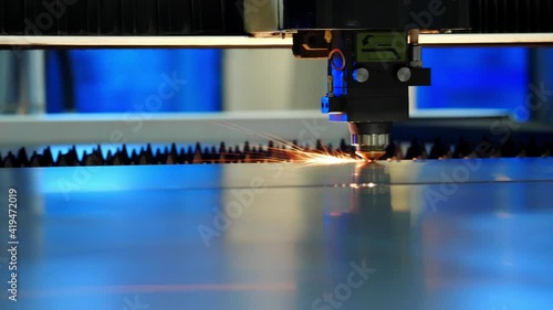 Modern laser cutting of metal on automatic equipment.