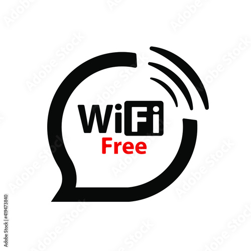 free wi fi sign on white background	