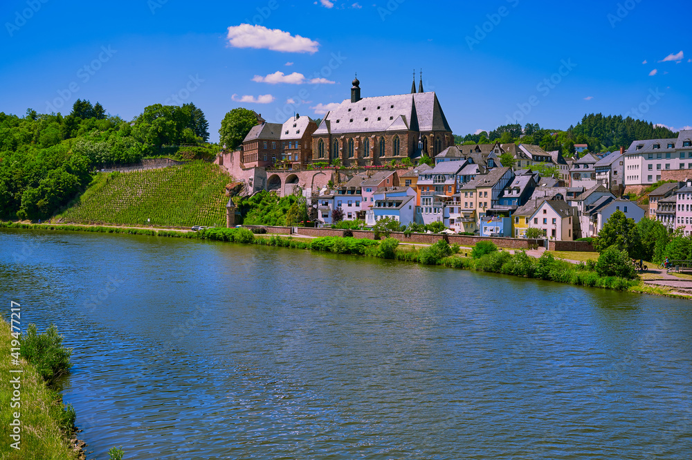 city panorama of Saarburg in Germany