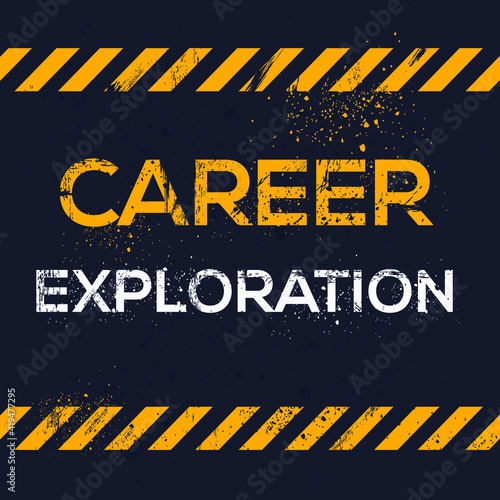 Creative Sign (career exploration) design, vector illustration.