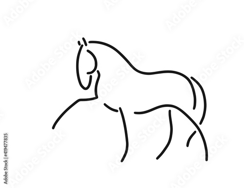 Horse symbol. Minimal horse outlines for infographics or web use