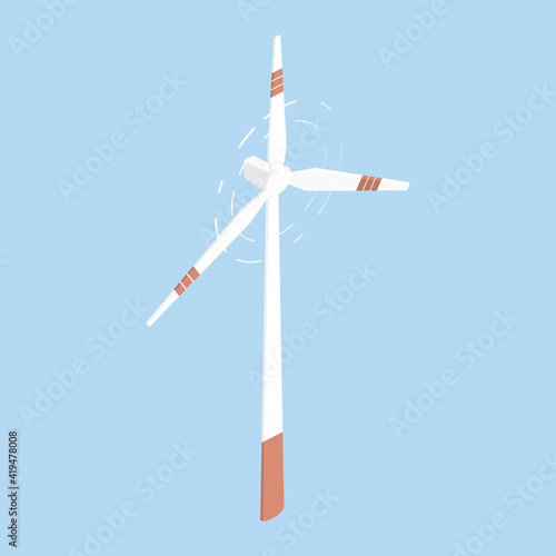 windmill isolated alternative energy wind power vectior illustration