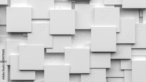 Fototapeta Naklejka Na Ścianę i Meble -  Abstract 3D Modern White Cubes Background