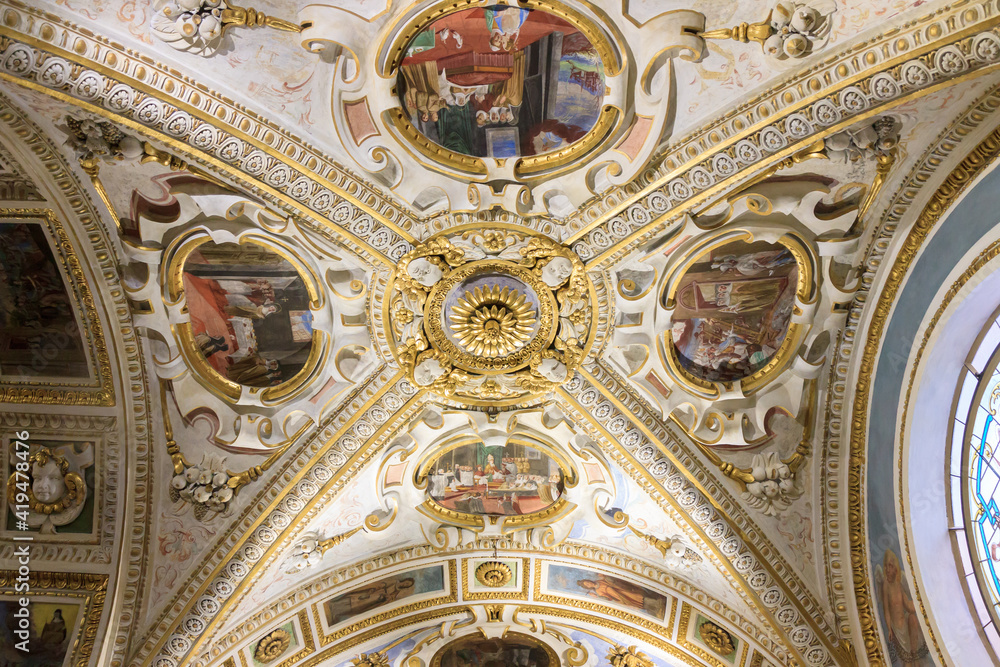 Painted ceiling in the church