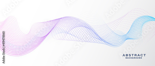 Abstract white background with flowing particles. Dynamic waves. vector illustration.