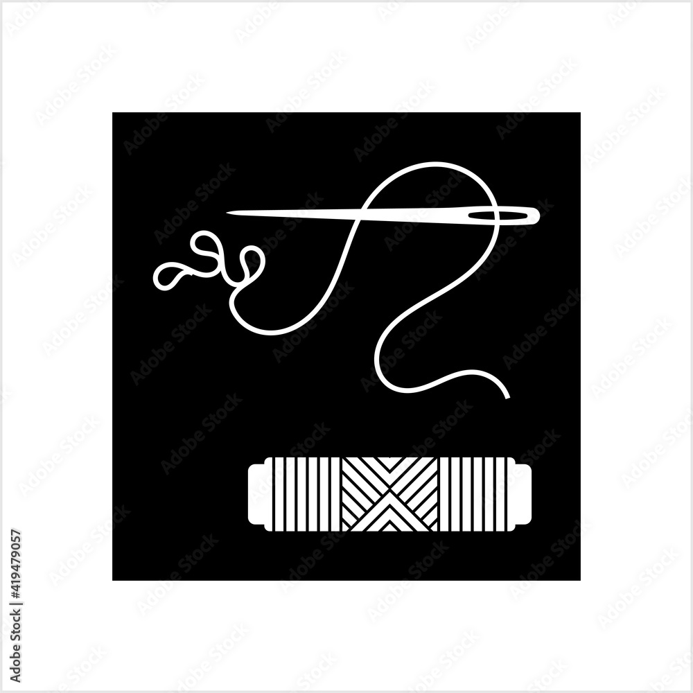 Thread Reel Needle Icon, Sewing Needle Thread Reel Thread Reel Needle Icon, Sewing Needle Thread Reel