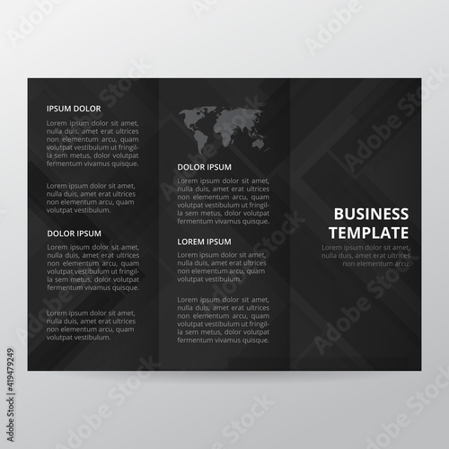 Black abstract business trifold brochure