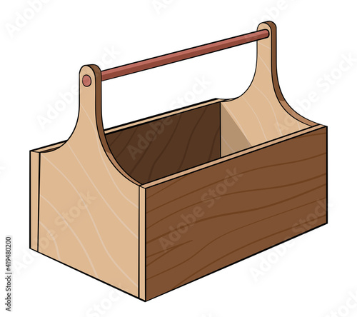Hand Drawn Carpenters Wooden Toolbox
