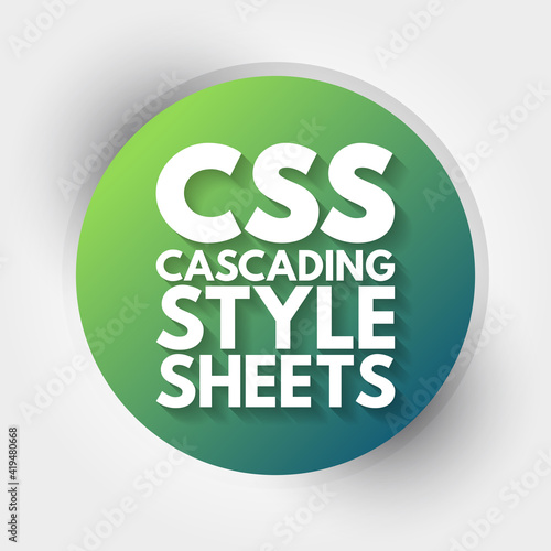 CSS - Cascading Style Sheets acronym, technology concept background